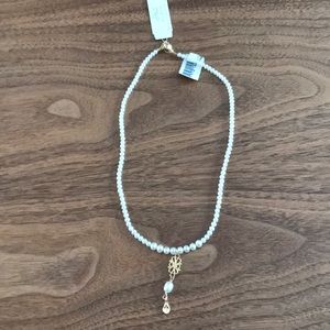 NWT gold over silver Pearl pendant necklace